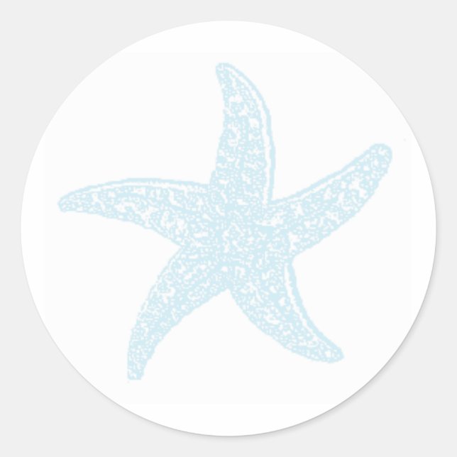 Turquoise Starfish Round Stickers (Front)