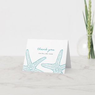 Turquoise Starfish Thank You Card