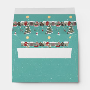 Turquoise Starry Night Sparkles Envelope