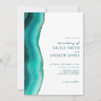 Turquoise Stone Agate Marble Wedding