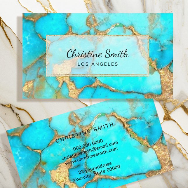 turquoise stone background business card (Creator Uploaded)