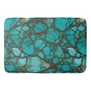 Turquoise Stone Crystals  Bath Mat