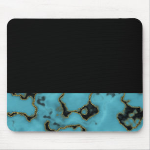 Turquoise Stone Gold and Black Mouse Pad