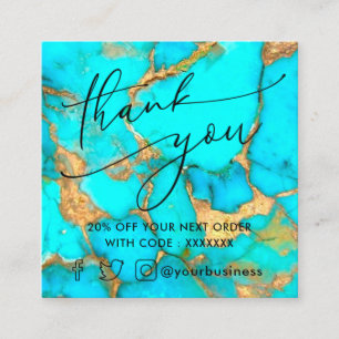 turquoise stone thank you discount card