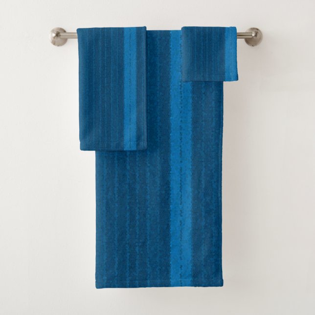 Turquoise Stripe Bath Towel Set (Insitu)