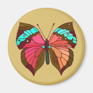 Turquoise Striped Butterfly Magnet