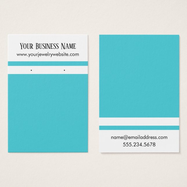 Turquoise Stripee Earring Holder Display Cards (Front & Back)