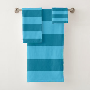 Turquoise Stripes Bath Towel Set