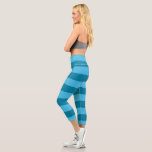Turquoise Stripes Capri Leggings<br><div class="desc">Turquoise Stripes</div>