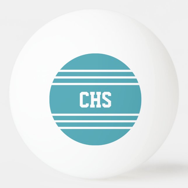 Turquoise Stripes custom monogram balls (Front)
