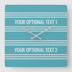 Turquoise Stripes custom wall clock