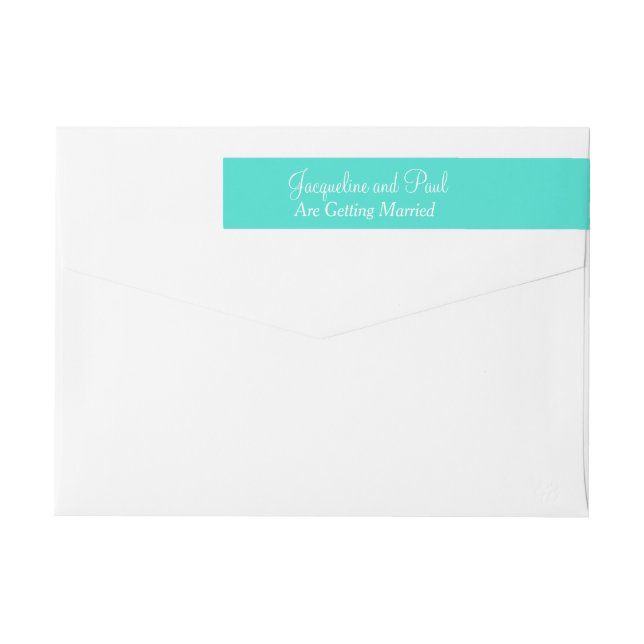 Turquoise Summer Getting Married Wrap Around Label (Back)