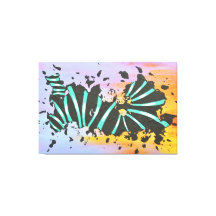 Turquoise & Sunset Abstract Canvas