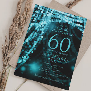 Turquoise   Surprise 60th Birthday Party  Invitation
