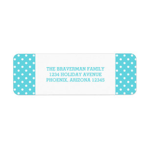 Turquoise Sweet Polka Dot Holiday Address Labels