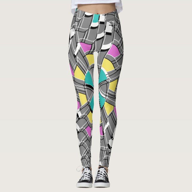 Turquoise Swirl - Leggings (Front)