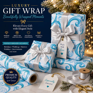 Turquoise Swirl Wrapping Paper