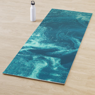 Turquoise Swirling Ocean Outer Space Yoga Mat