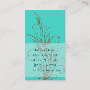 Turquoise Swirls Business Cards