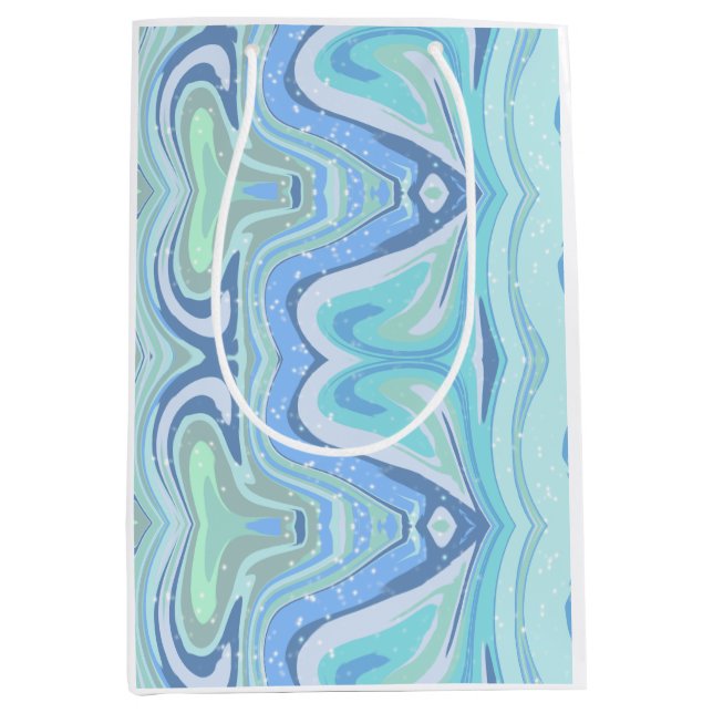 Turquoise Swirls gift bag customizable  (Front)