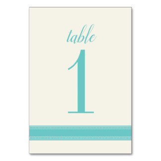 Turquoise Table Number, Caroline Wedding  Number