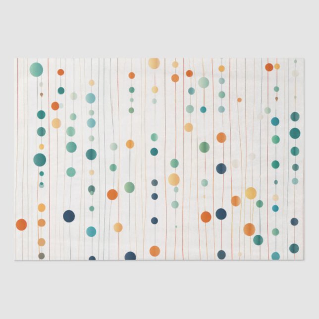 Turquoise Tangerine Circles Tissue Paper (Front)