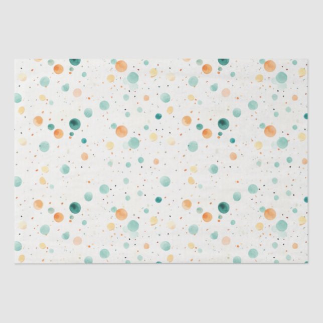 Turquoise Tangerine Dots Tissue Paper (Front)