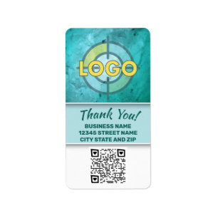 Turquoise Teacher Lab Research Logo QR code Custom Label