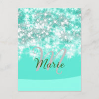 Turquoise teal agate aqua monogram add letter text