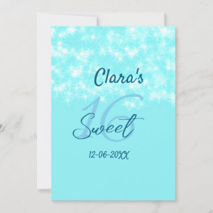 Turquoise teal agate sweet 16 birthday add name da holiday card