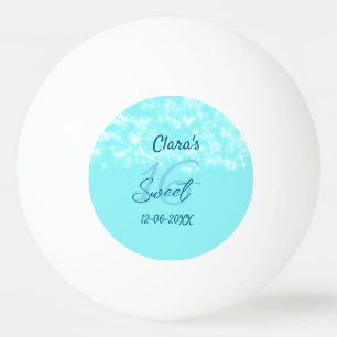 Turquoise teal agate sweet 16 birthday add name da ping pong ball