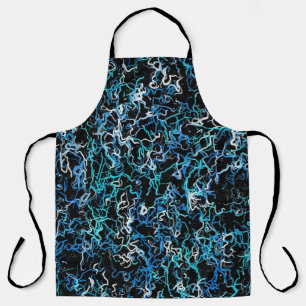 Turquoise, Teal and Black Abstract  Apron