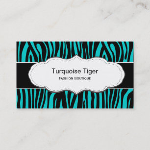 Turquoise / Teal Animal print business cards
