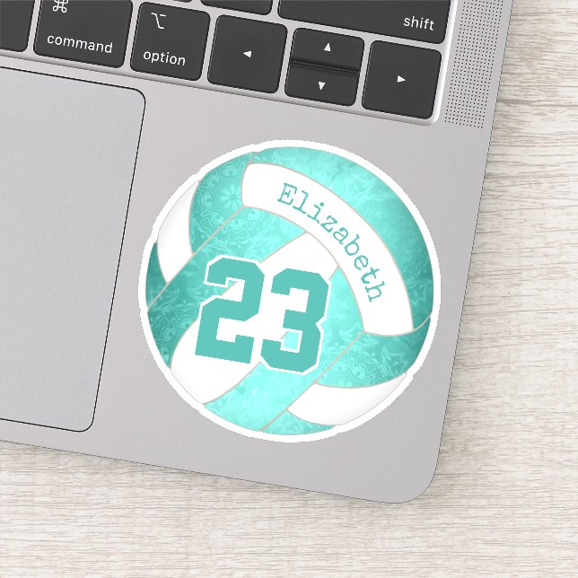 turquoise teal artsy girly volleyball (Detail)