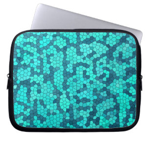 Turquoise Teal Blue Pattern Laptop Sleeve