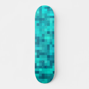 Turquoise Teal Blue Pattern Skateboard