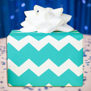 Turquoise Teal Chevron Wrapping Paper