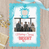 Turquoise, Teal Company Logo Christmas Photo