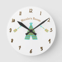 Turquoise Teal & Gold Tepee Rustic Personalised