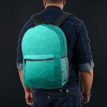 Turquoise teal Gradient Geometric Mesh Pattern Printed Backpack<br><div class="desc">Turquoise teal Gradient Geometric Mesh Pattern Printed Backpack. Cool fashion accessory bag for everyone. Turquoise teal Triangle geometric mesh with light to dark ombre gradient design.</div>