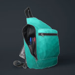 Turquoise teal gradient geometric mesh pattern sling bag<br><div class="desc">Turquoise gradient geometric mesh pattern Printed bag. Cool fashion accessory bag for everyone. Triangle geometric mesh with light to dark turquoise ombre gradient design.</div>
