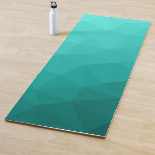 Turquoise teal Gradient Geometric Mesh Pattern Yoga Mat