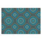 Turquoise Teal Green Mandala Round Star Pattern
