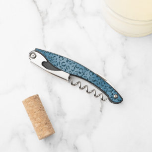 Turquoise Teal Leopard Print Glitter    Corkscrew