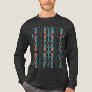 Turquoise Teal Rust Vertical Southwest-inspired Tri-Blend Shirt