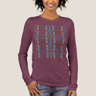 Turquoise Teal Rust Vertical Southwest-inspired Tri-Blend Shirt