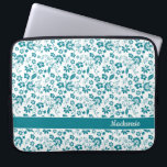 Turquoise Teal Tropical Flowers Monogram Laptop Sleeve<br><div class="desc">Turquoise Teal Tropical Flowers Monogram Laptop Sleeve. Easy to customise with text,  fonts,  and colours. Created by Zazzle pro designer BK Thompson exclusively for Cedar and String; please contact us if you need assistance with the design.</div>