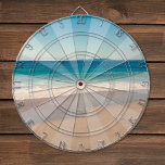 Turquoise Teal Vintage Style Beach Photo Dartboard<br><div class="desc">Add your own photo beneath the rays or sunburst pattern design. There are some semi-transparent areas that will slightly change your photo. The design is meant to help see the different scoring areas a little better while you're actually playing darts. You can delete the overlay layer of this design if...</div>