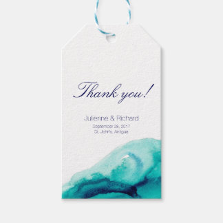 Turquoise Teal Wedding Thank You Favour Gift tags