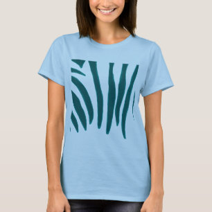 Turquoise Teal Zebra stripes tees